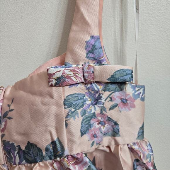 NWOT Lulus Floral Pink Floral Mini Babydoll Dress Sz M Bows Coquette Regency - Picture 7 of 12
